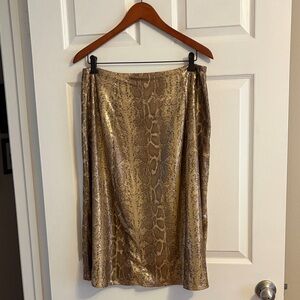 Reba Snake Print and sequined A-Line Skirt, size 10